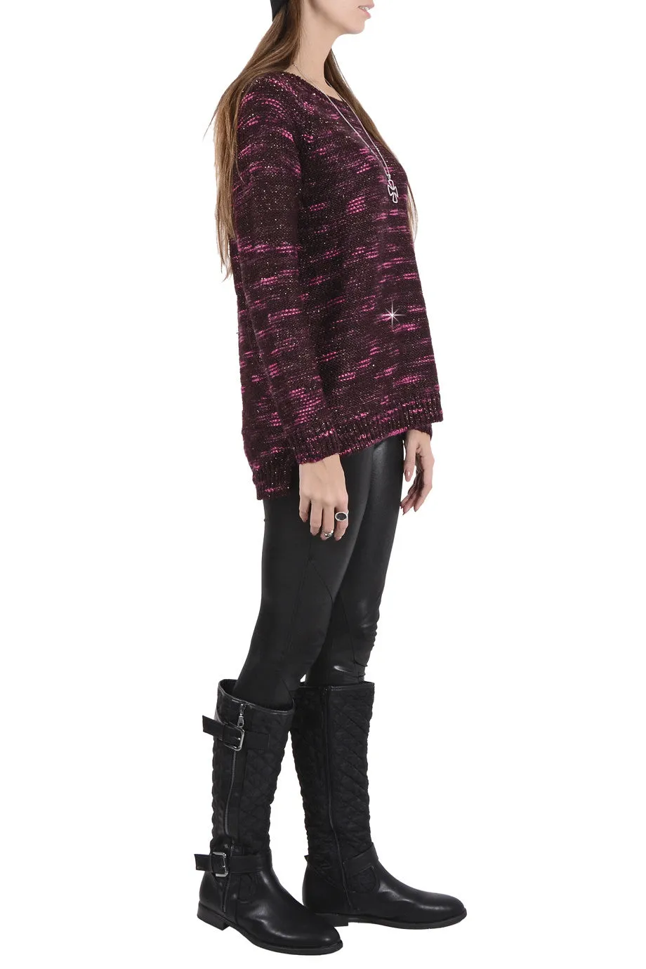 ZONIA Bordeaux Loose Knit Jumper