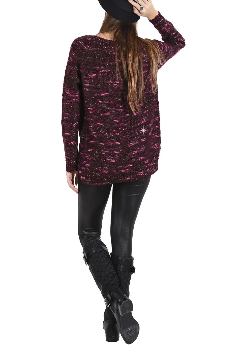 ZONIA Bordeaux Loose Knit Jumper